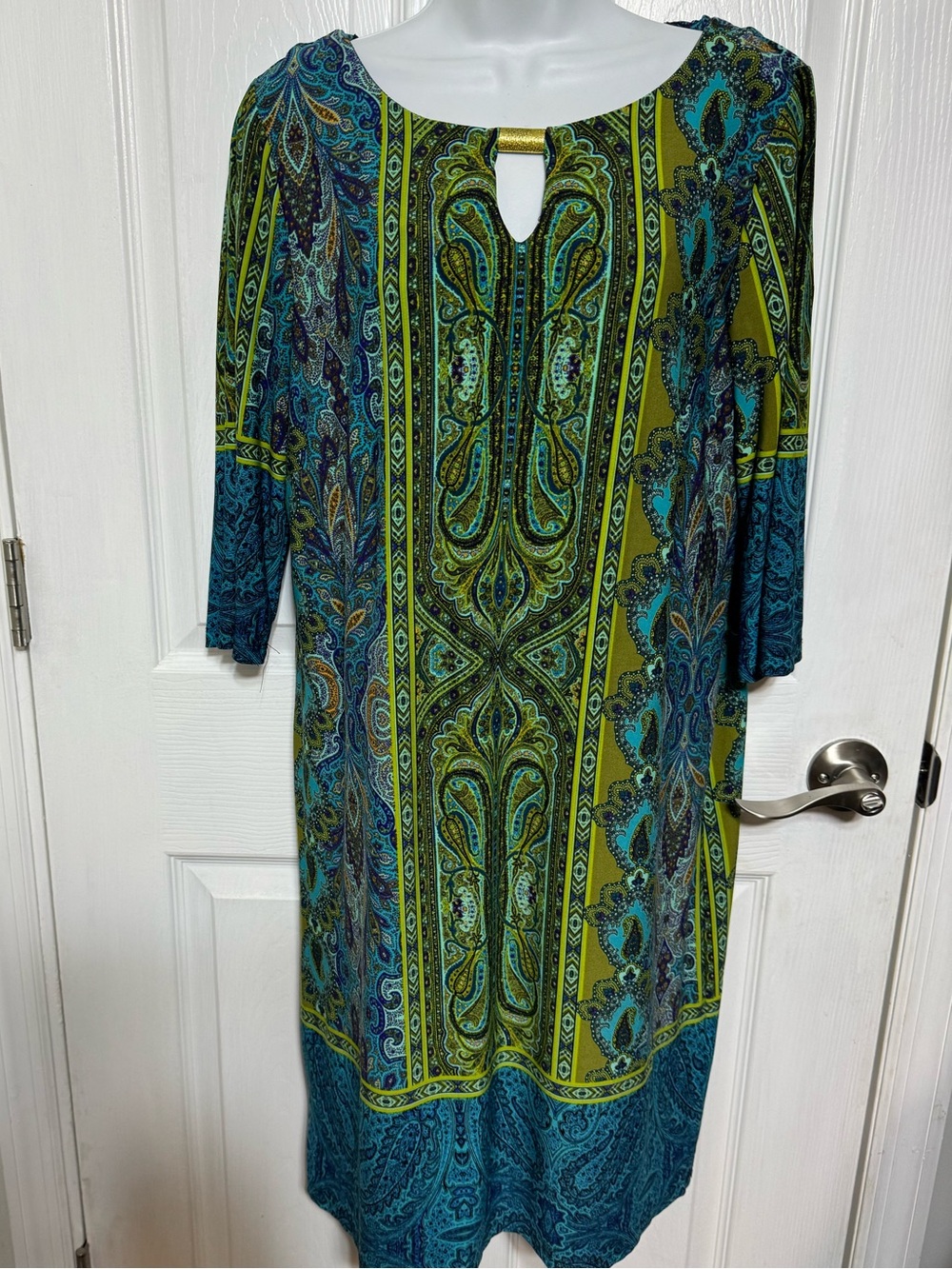 Emma & Michele Green and Teal Paisley Midi Dress